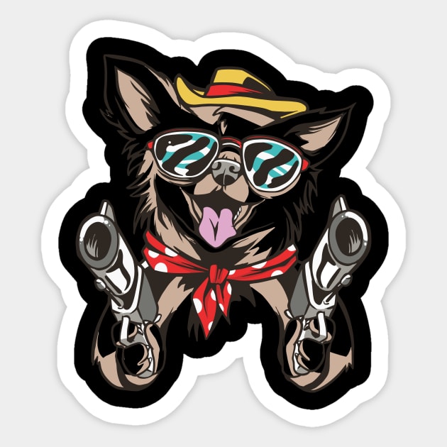 Chihuahua Cowboy Sticker by TheRealestDesigns